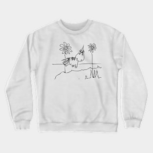 Unicorn Coasting Along the Beach Crewneck Sweatshirt